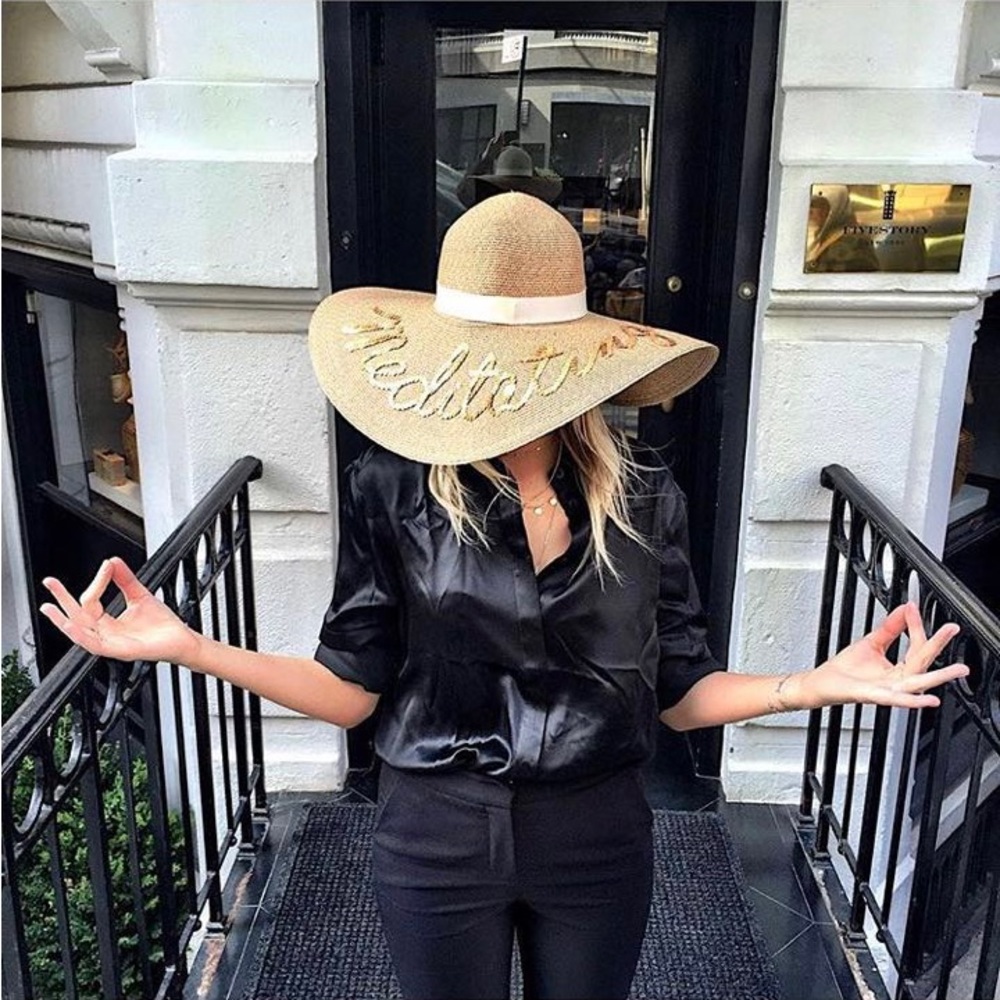 Eugenia Kim Sequins Embroidered “Meditation” Straw Hat